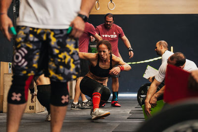 Group of people against blurred background