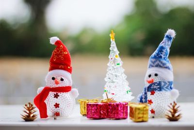 Close-up of figurine on cake