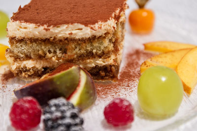 Close-up of food in plate on table