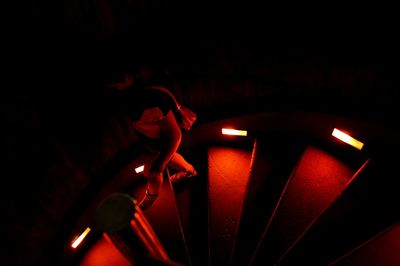 View of illuminated tunnel