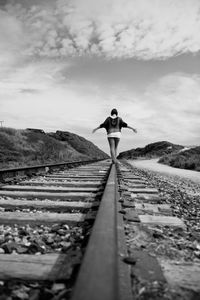 People on mountain road