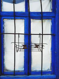 Full frame shot of closed window of old building