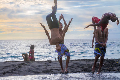 Woman enjoying at beach