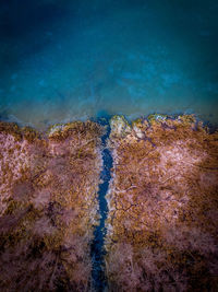 High angle view of sea waves