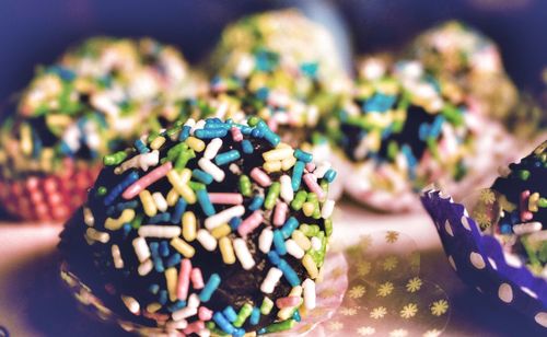 Close-up of candies on table