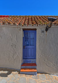 Exterior of building against blue sky