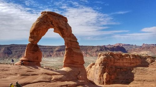 Rock formations on sunny day