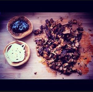 High angle view of food