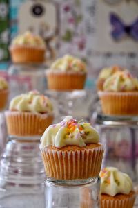 Close-up of cupcakes