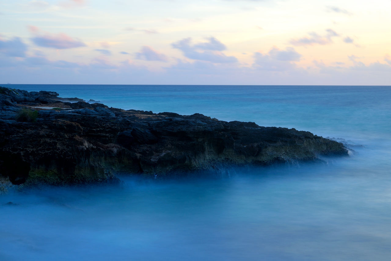 sky, sea, horizon over water, scenics - nature, horizon, water, beauty in nature, tranquil scene, tranquility, cloud - sky, land, nature, blue, no people, idyllic, sunset, waterfront, beach, non-urban scene, outdoors