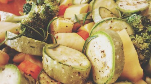 Close-up of vegetables in plate