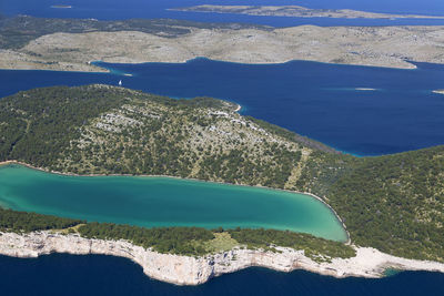 High angle view of sea shore