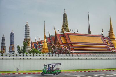 Exterior of temple against building