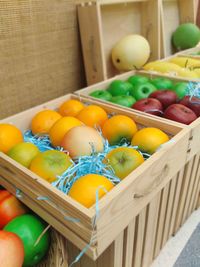 Fruits in basket for sale