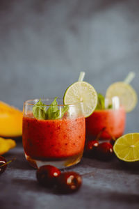 Close-up of fruits on table
