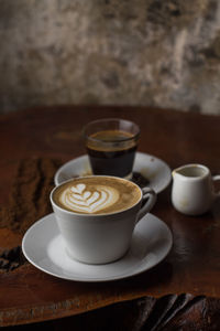 Coffee cup on table