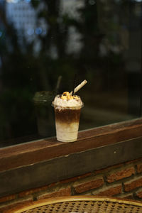 Close-up of drink on table