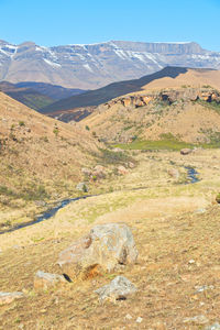 Scenic view of landscape against clear sky