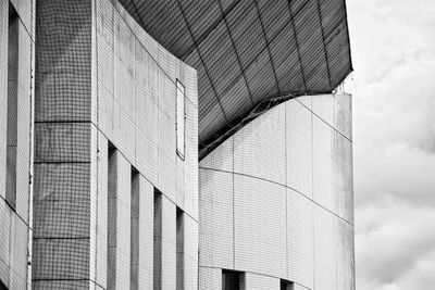 Low angle view of modern building against sky