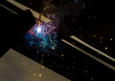 View of metal being welded