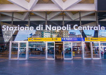 Information sign on railroad station