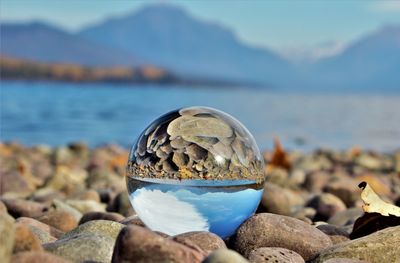 Close-up of pebbles on beach