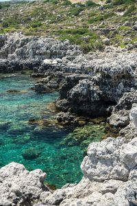 Rock formation in sea