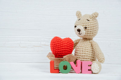 Close-up of stuffed toy on table