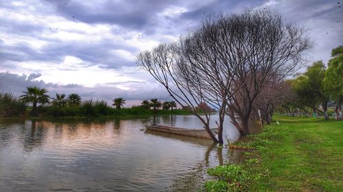 Scenic view of river against sky