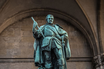 Low angle view of statue of statues