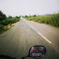 View of car on country road