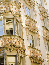 Low angle view of statue on building