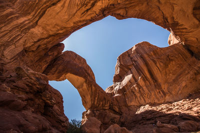 Low angle view of rock formation