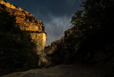 Rock formations in forest