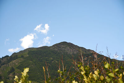 Low angle view of mountain against sky