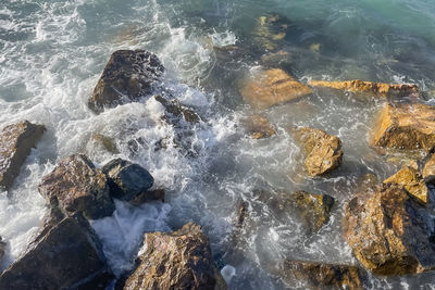 High angle view of sea