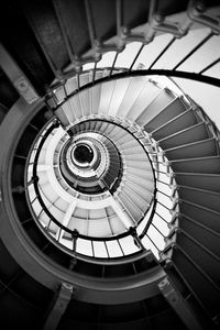 Directly above shot of spiral staircase