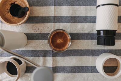 Directly above shot of coffee on table