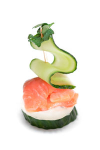 Close-up of vegetables against white background