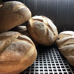 High angle view of bread in store