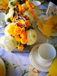 Close-up of various flowers in vase