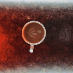 High angle view of coffee on table