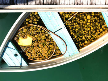 High angle view of food on table