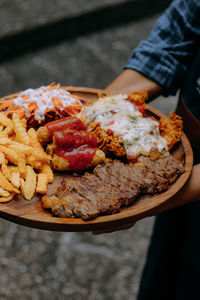 Close-up of food in plate on table