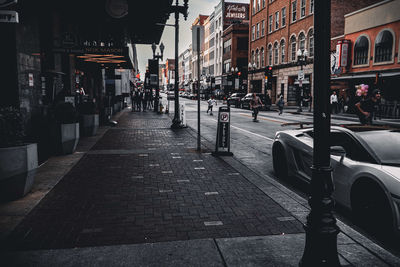 View of city street at night