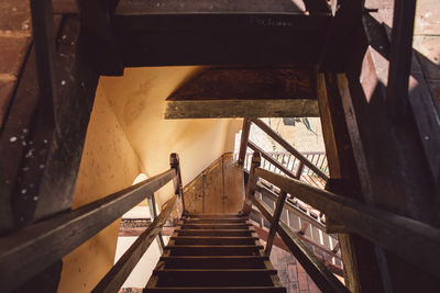 High angle view of staircase