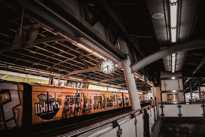 Train at railroad station platform