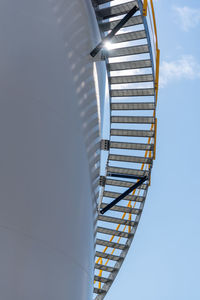 Low angle view of spiral staircase against sky