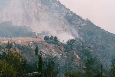 Panoramic view of mountains against sky