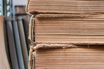 Close-up of old books